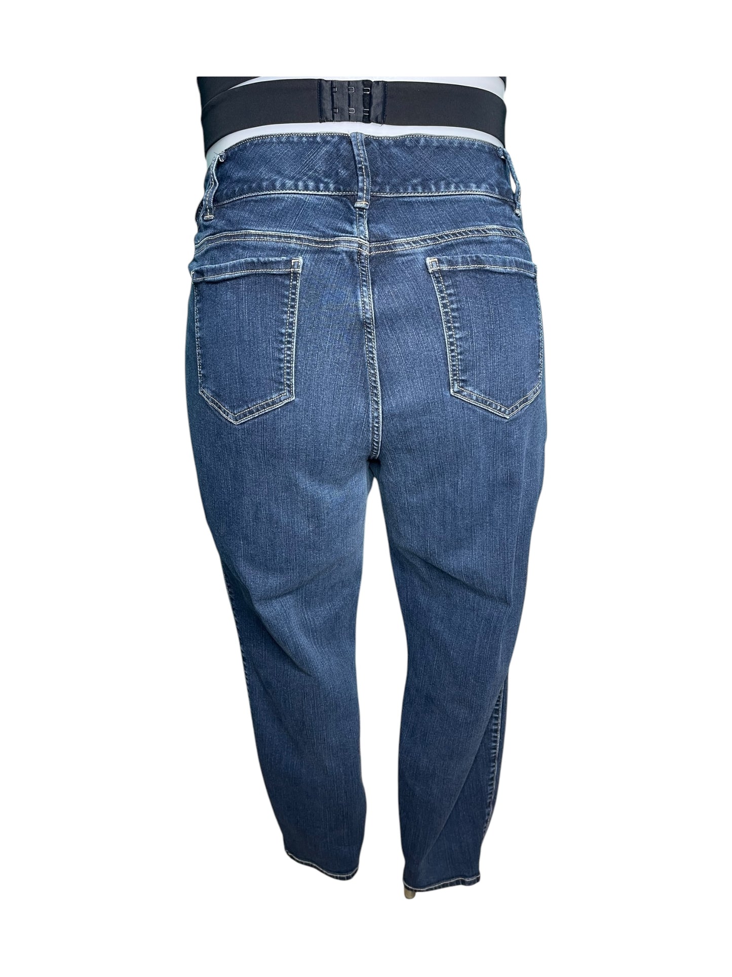 Blue 3 Button Straight Legged Jeans