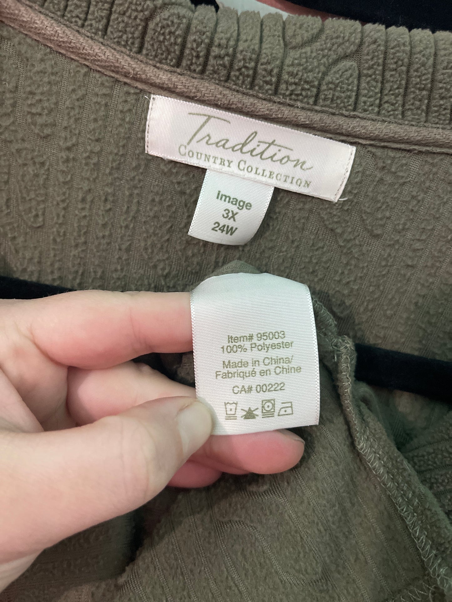 Vintage Olive Green Zipper Sweatshirt