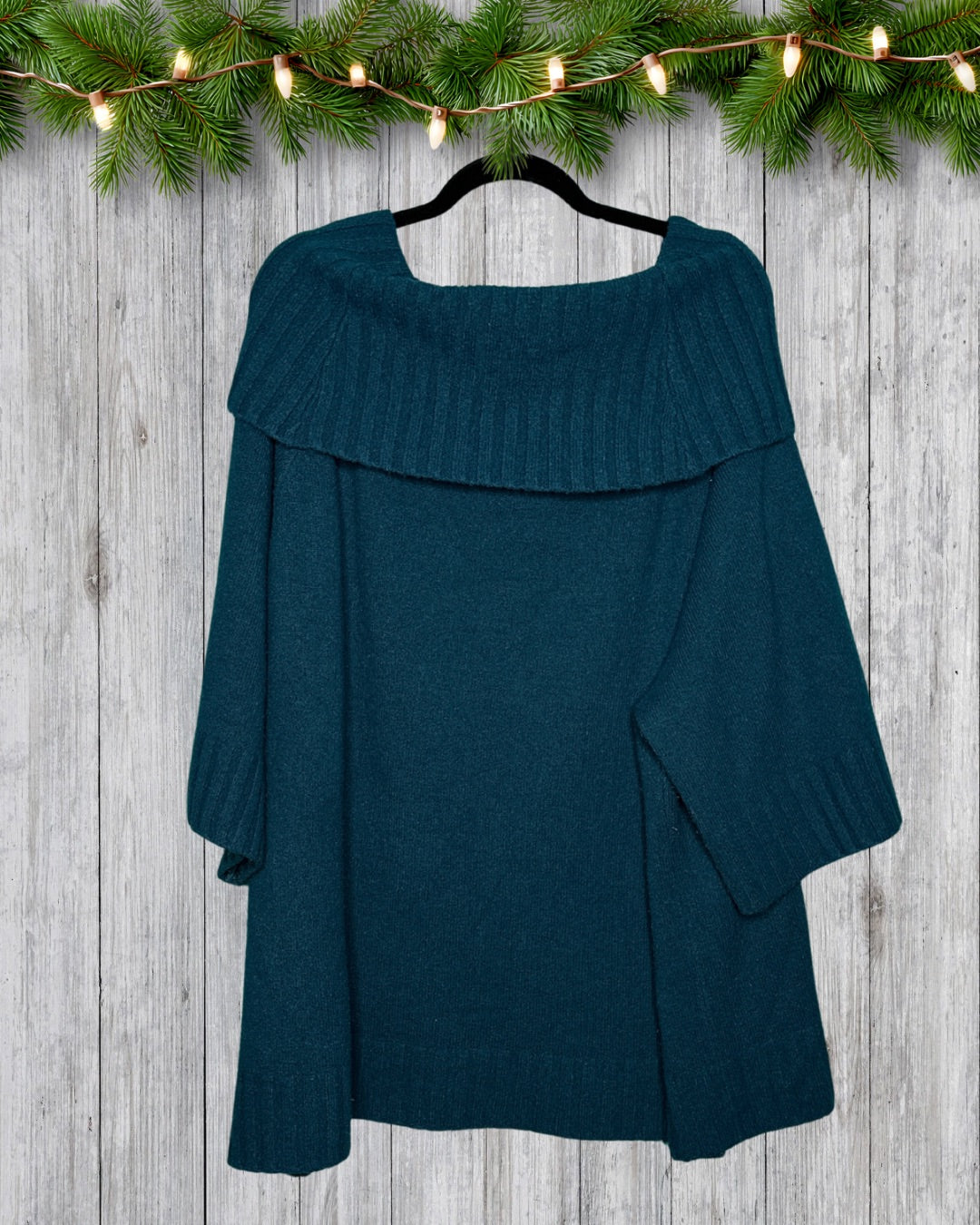 Dark Teal Knit 3/4 Sleeve Sweater