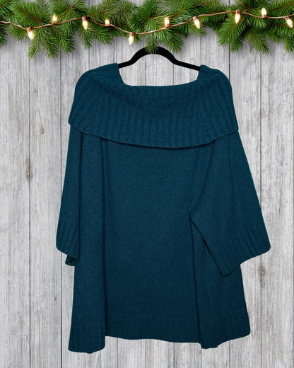 Dark Teal Knit 3/4 Sleeve Sweater