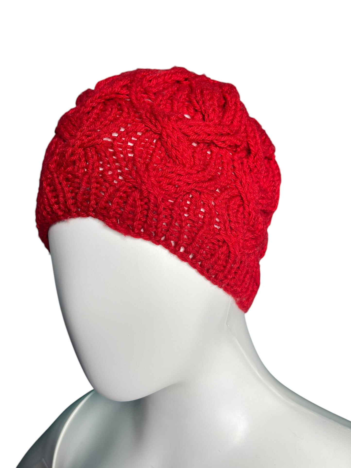 Red Cable Knit Toque