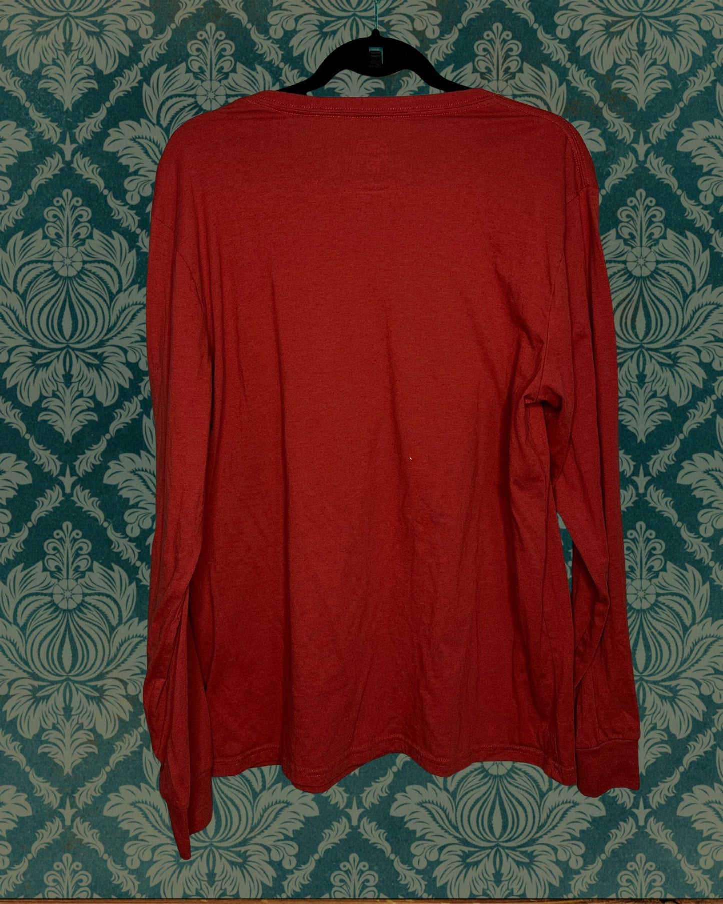 Red Simpson Christmas Graphic Long Sleeved Shirt