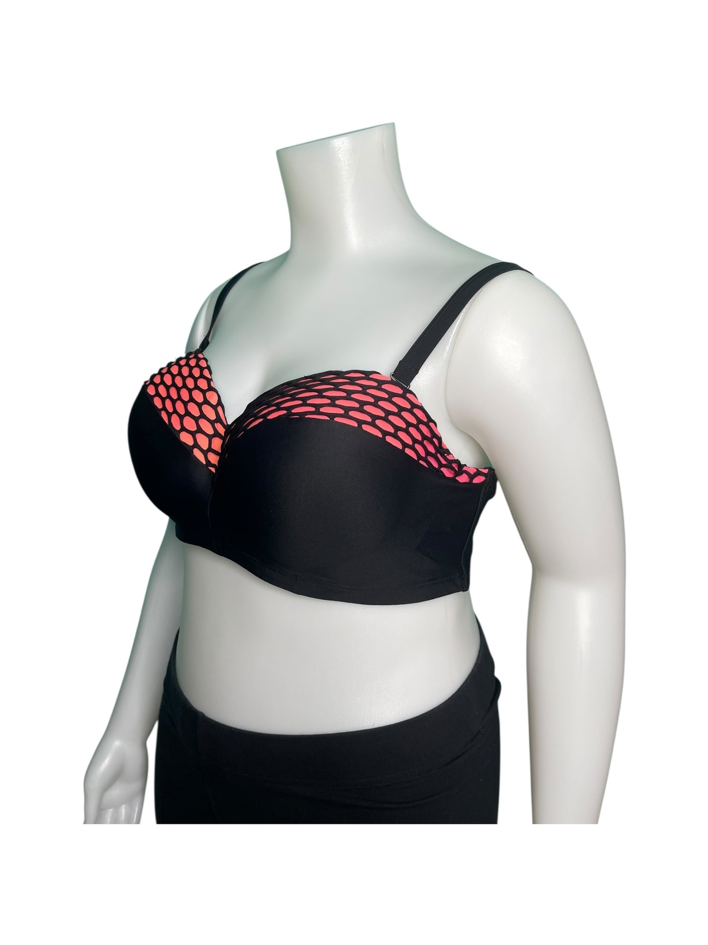 Black w/ Coral Swim Top