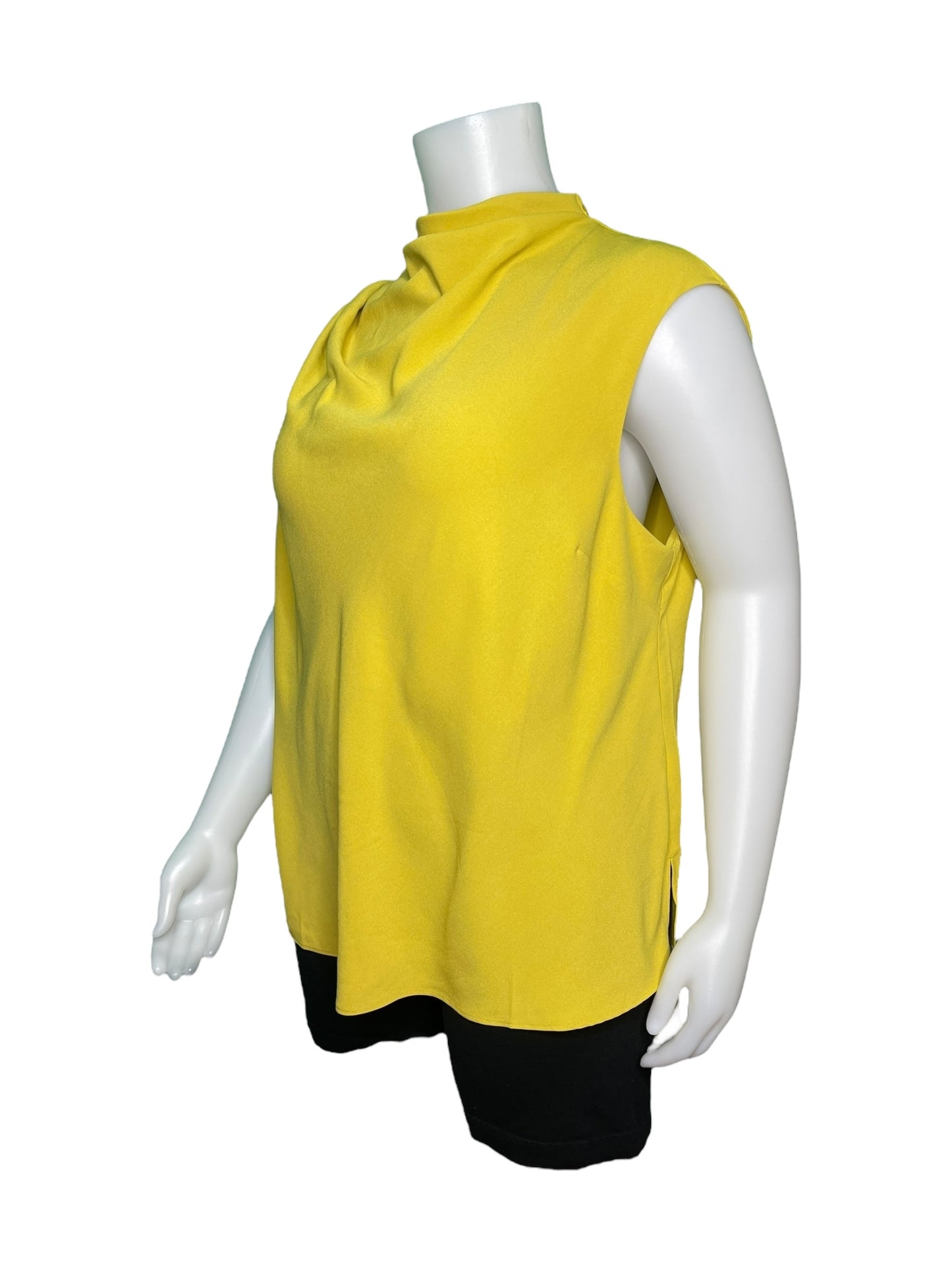 Yellow High Neck Sleeveless Blouse