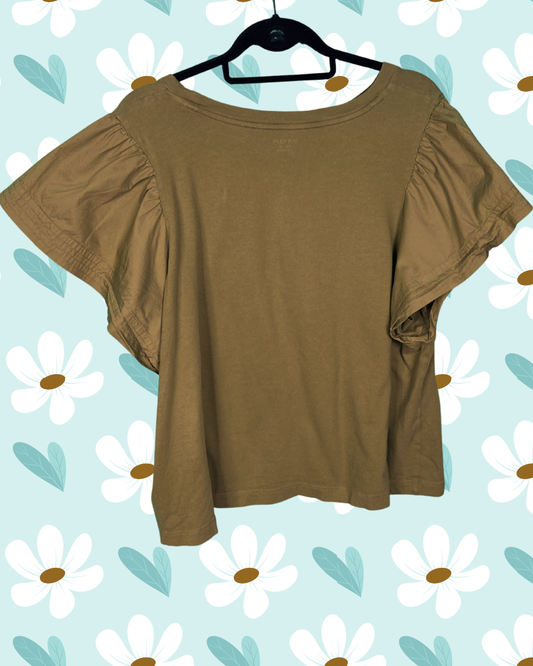 Olive Green Cap Sleeved T-shirt