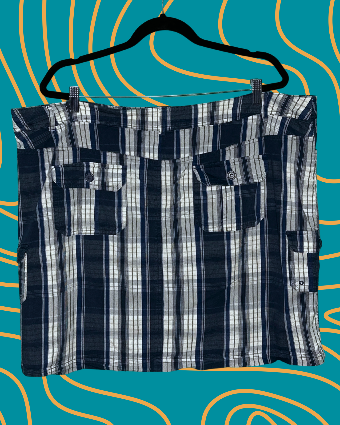 Navy & White Plaid Mini Skort