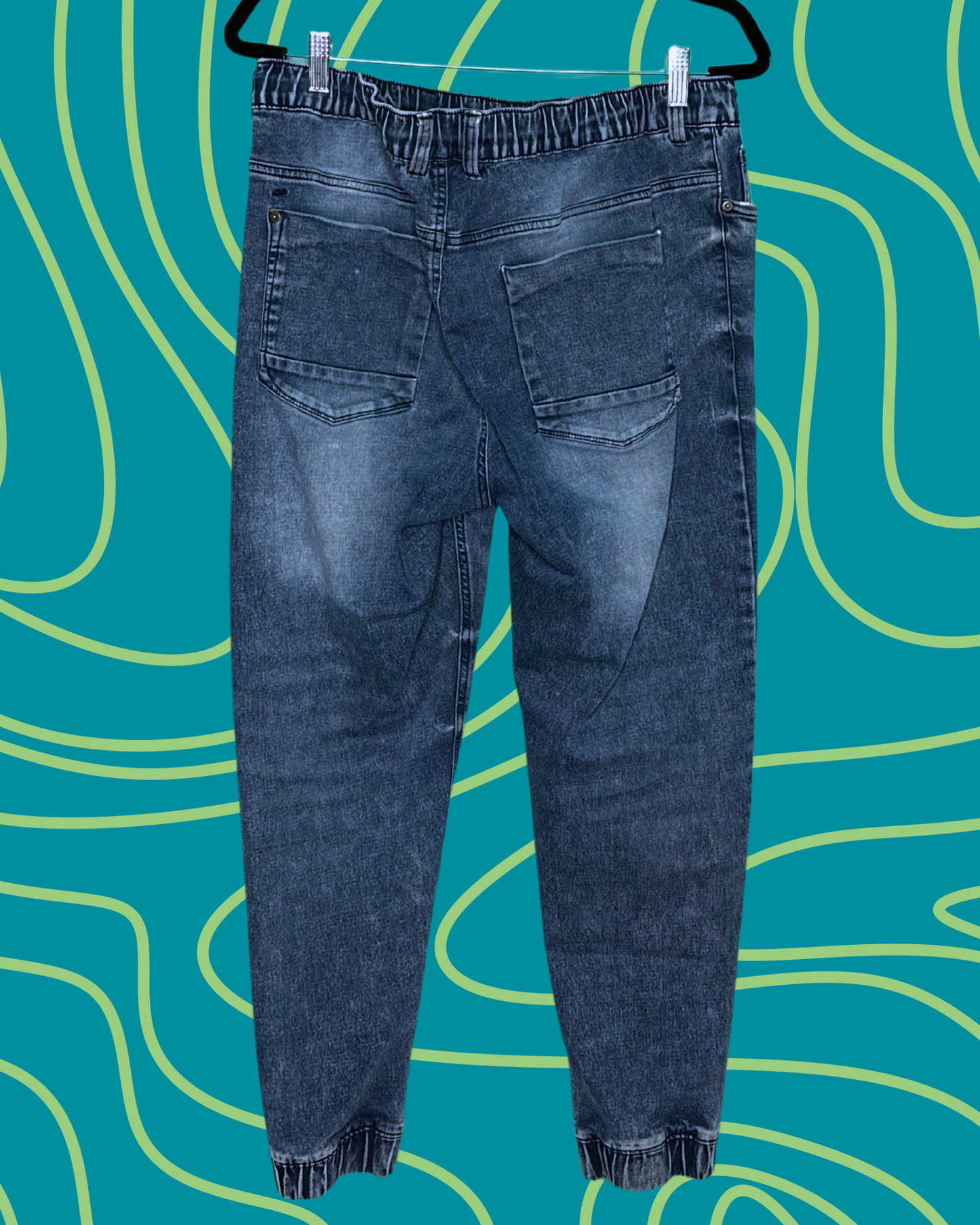 Blue Distressed Joggers