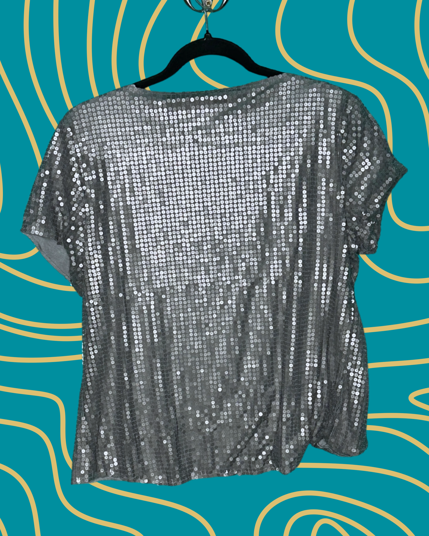 Silver Short Cap Sleeved Cardigan