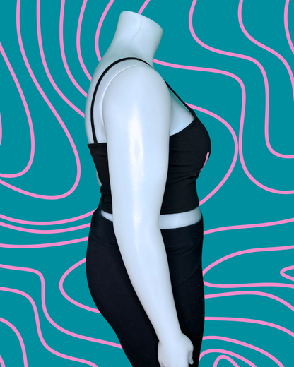Black “cute but weird” Crop Tank Top