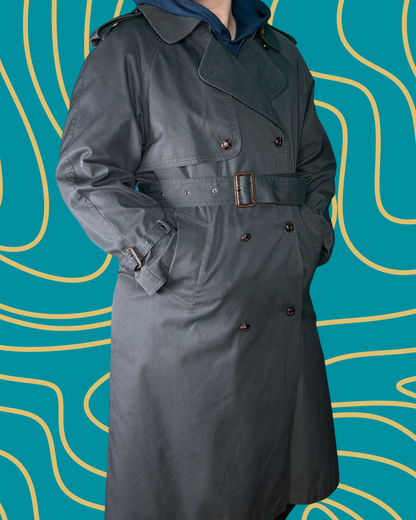 Dark Grey Button up Trench Coat