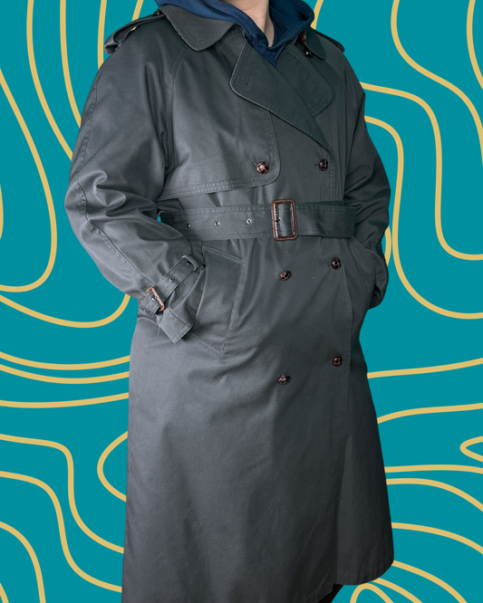 Dark Grey Button up Trench Coat