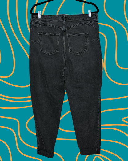 Black Distressed “Mom” Jeans