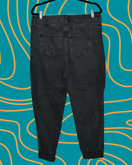 Black Distressed “Mom” Jeans