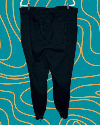 Black Distressed Skinny Jeans