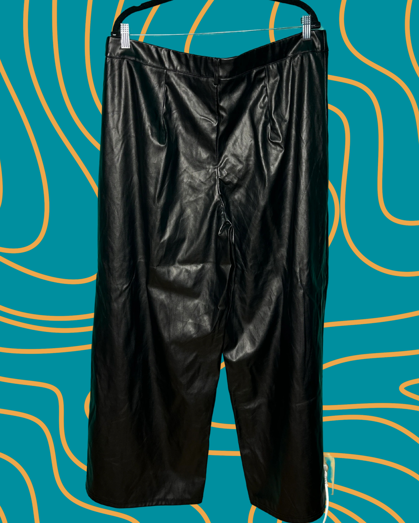 Black Pleather Wide Legged Pants