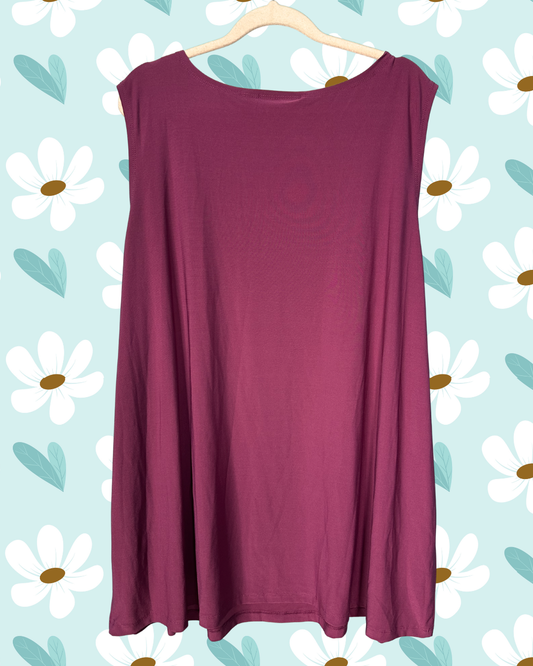 Burgundy  Crewneck Sleeveless Cami