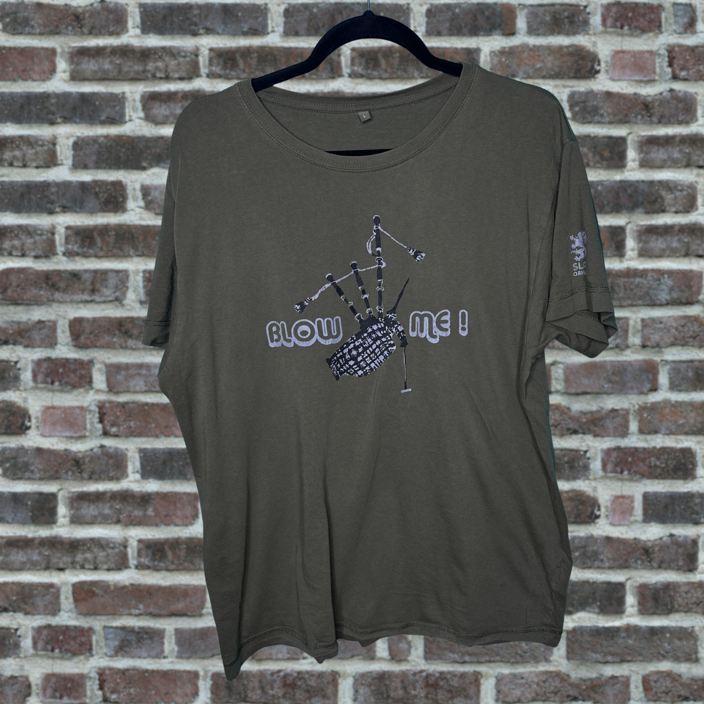 Dark Green "Blow Me" Graphic" Short T-Shirt