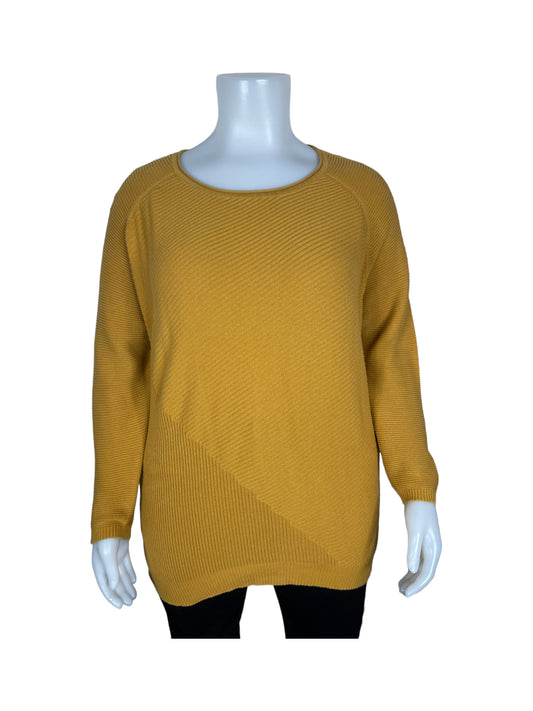 “Paraphrase” Yellow Sweater w/ Asymmetrical Ribbing (3X)