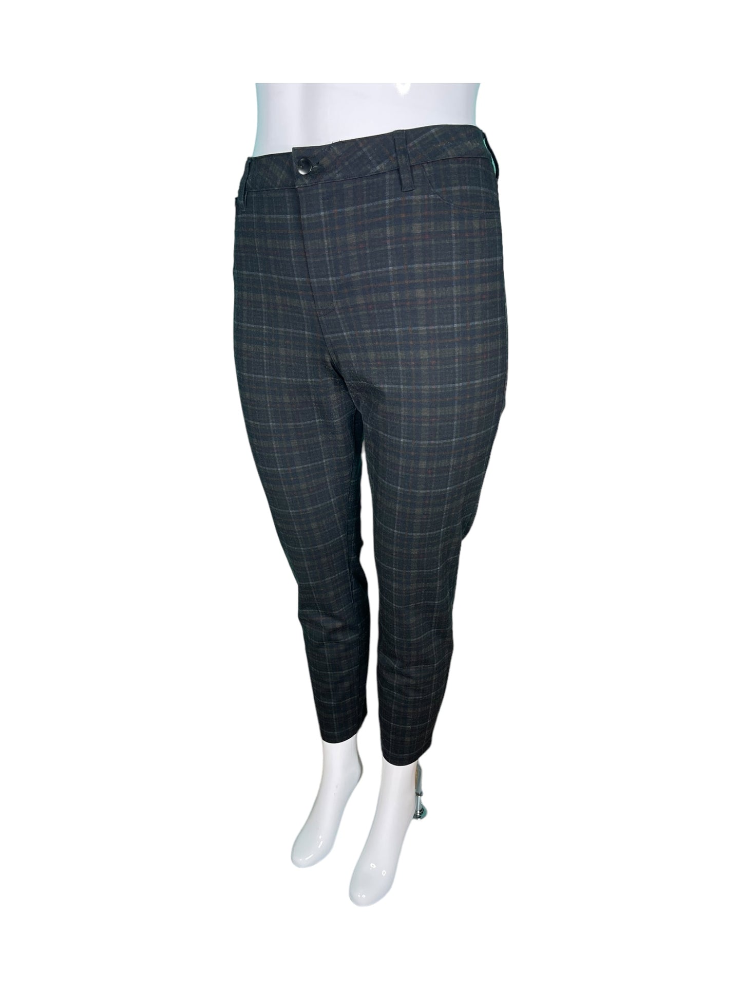 Dark Grey & Blue Plaid Pants