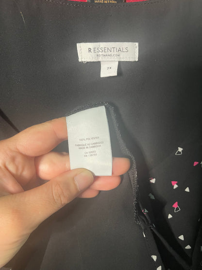 Black Patterned V-Neck Cami