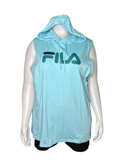 Baby Blue Sleeveless Hooded Shirt