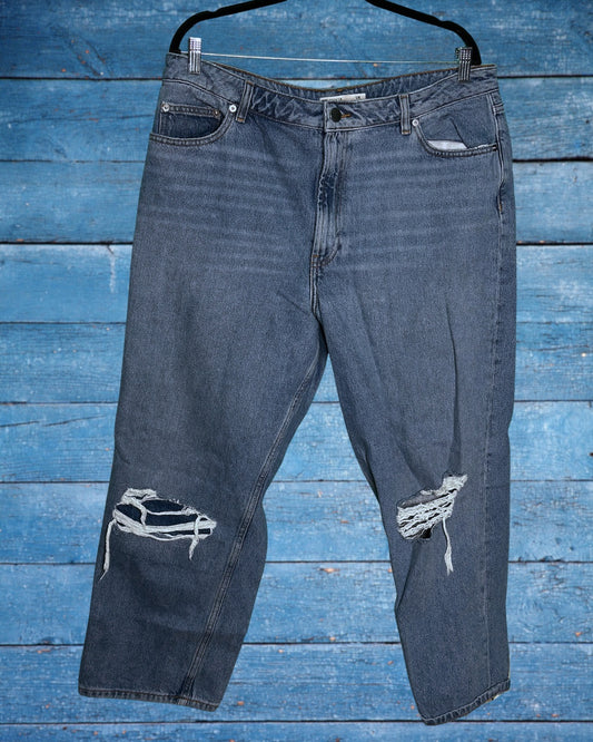 Dark Blue Distressed Denim