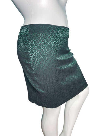 Green and Black Shimmery Fitted Skirt