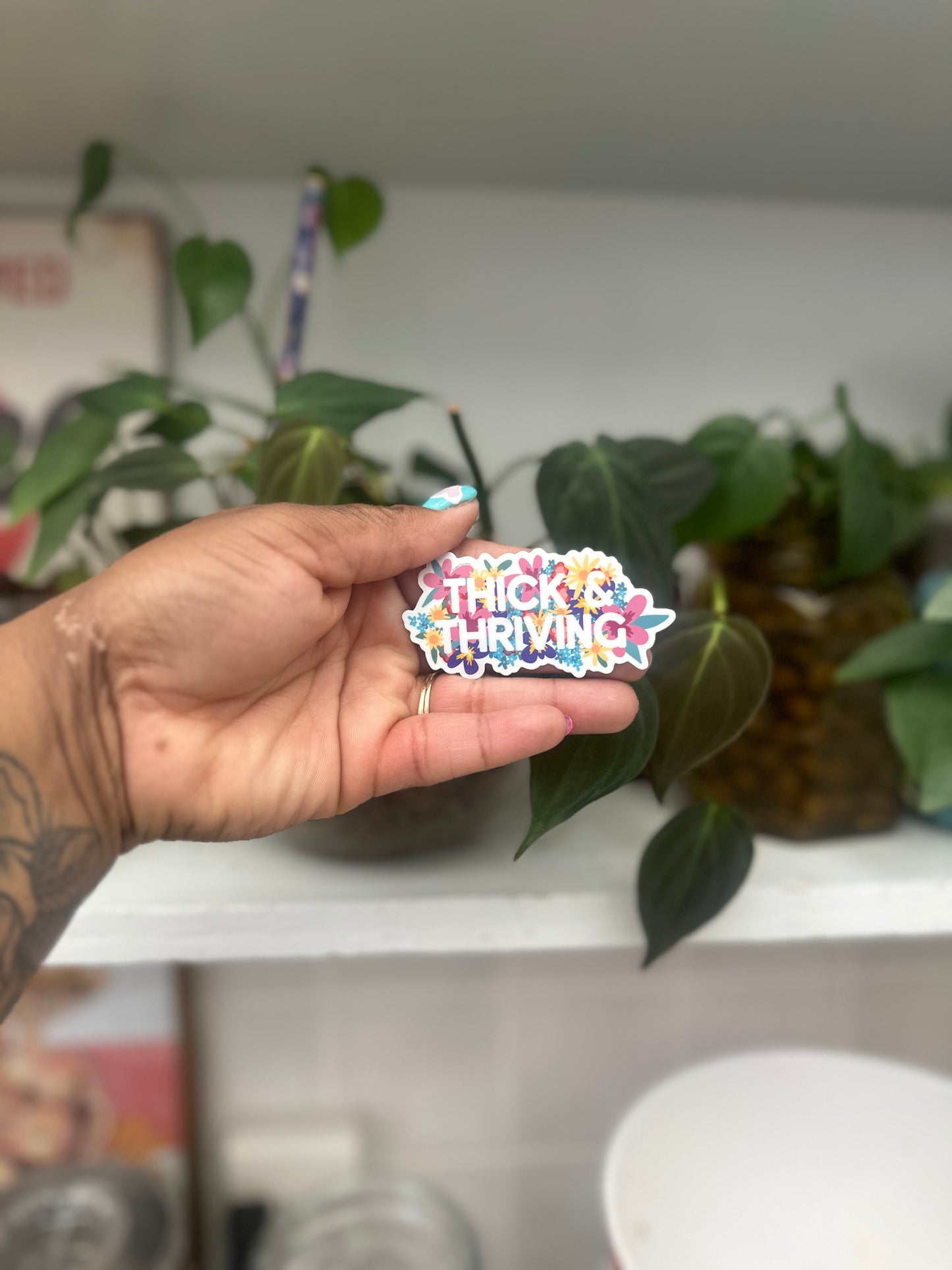 Thick & Thriving Floral Sticker