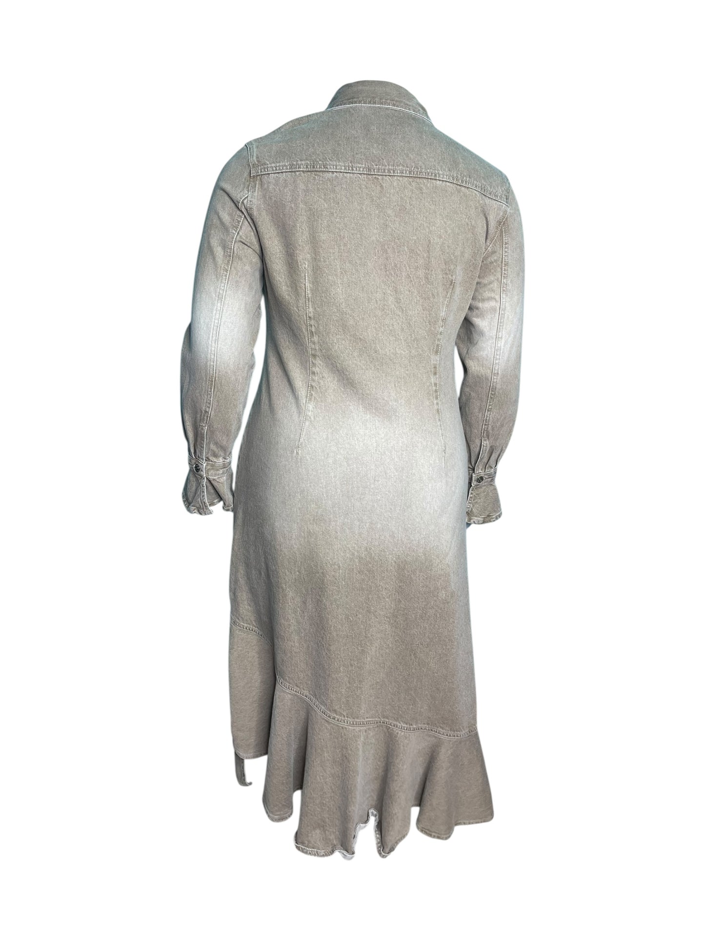 Cream Denim Maxi Dress