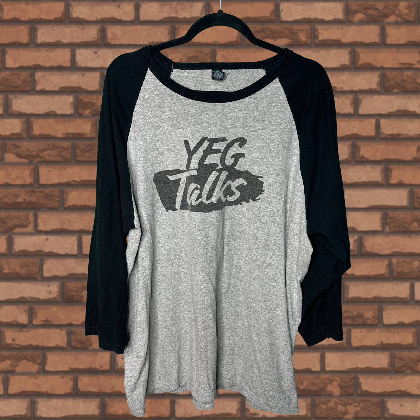 Grey w/ Black Long Sleeved "YEG Talks" Shirt