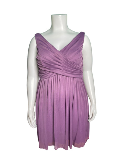 Light Purple V-Neck Sleeveless Dress
