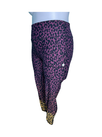 Purple, Yellow and Black Cheetah Print Athletic Leggings