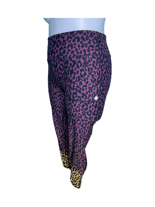 Purple, Yellow and Black Cheetah Print Athletic Leggings