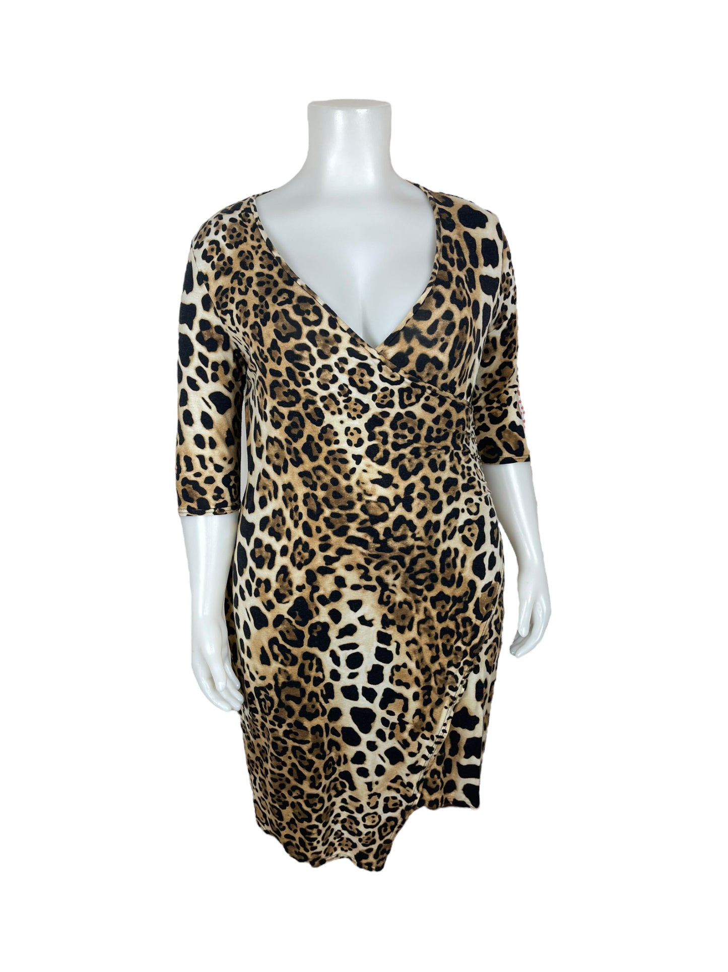 “Joseph Ribkoff” Vintage Asymmetrical Leopard Print Dress