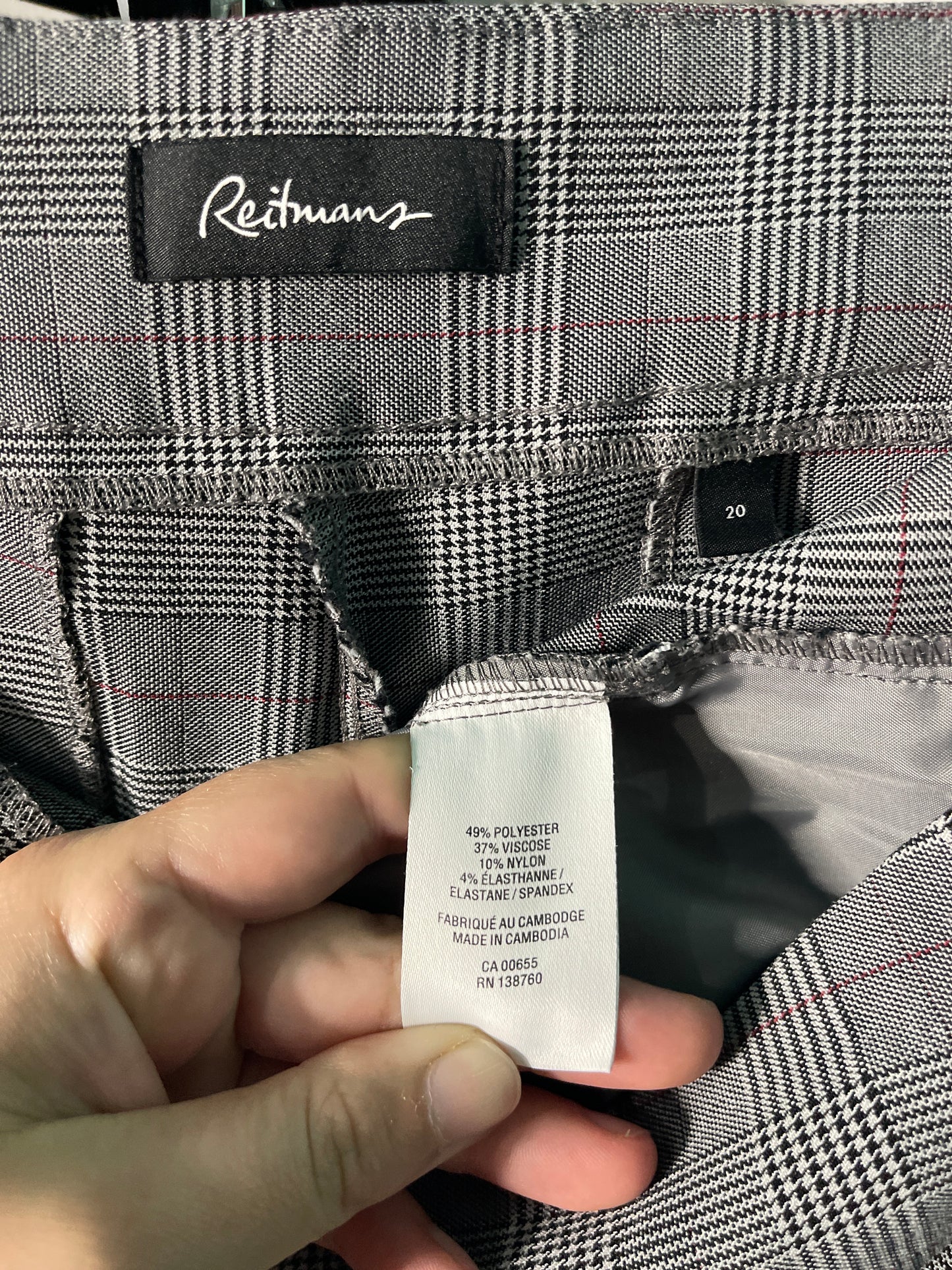 Grey Plaid Smart Trousers