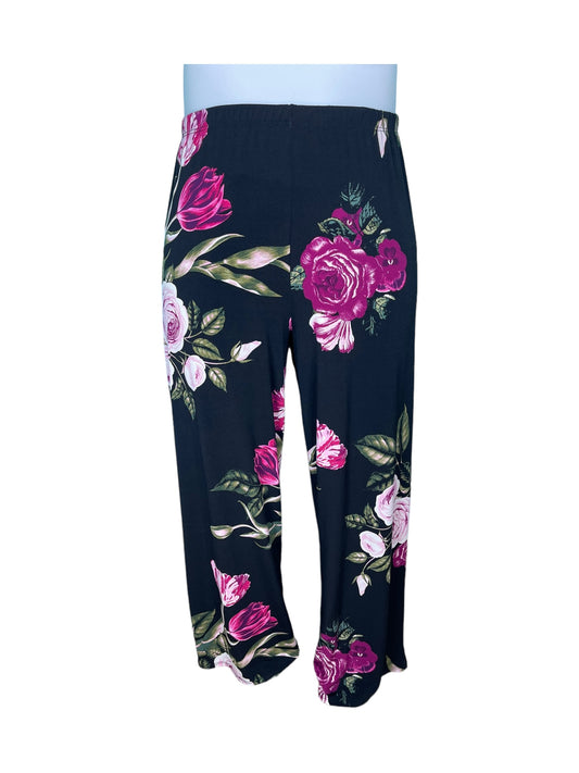 Floral Black Dressy Pants