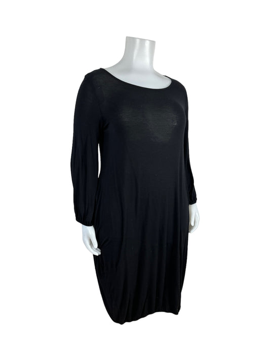 “Okakie” Black Maxi 3/4 sleeve Dress (L)