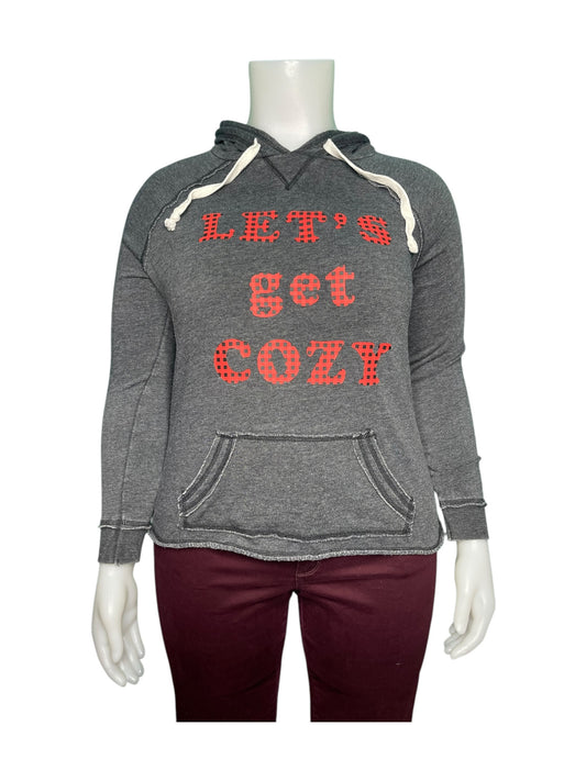 Grey “Let’s get cozy” Graphic Hoodie