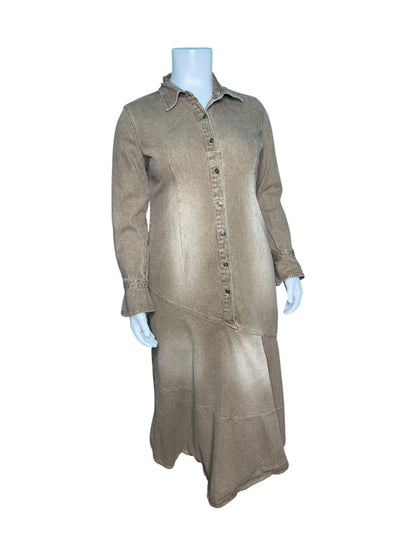 Cream Denim Maxi Dress