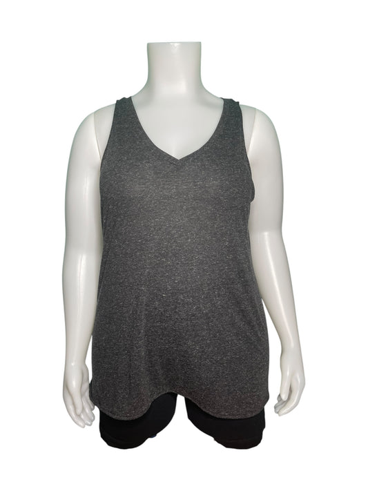 Grey V-Neck Sleeveless Tank Top