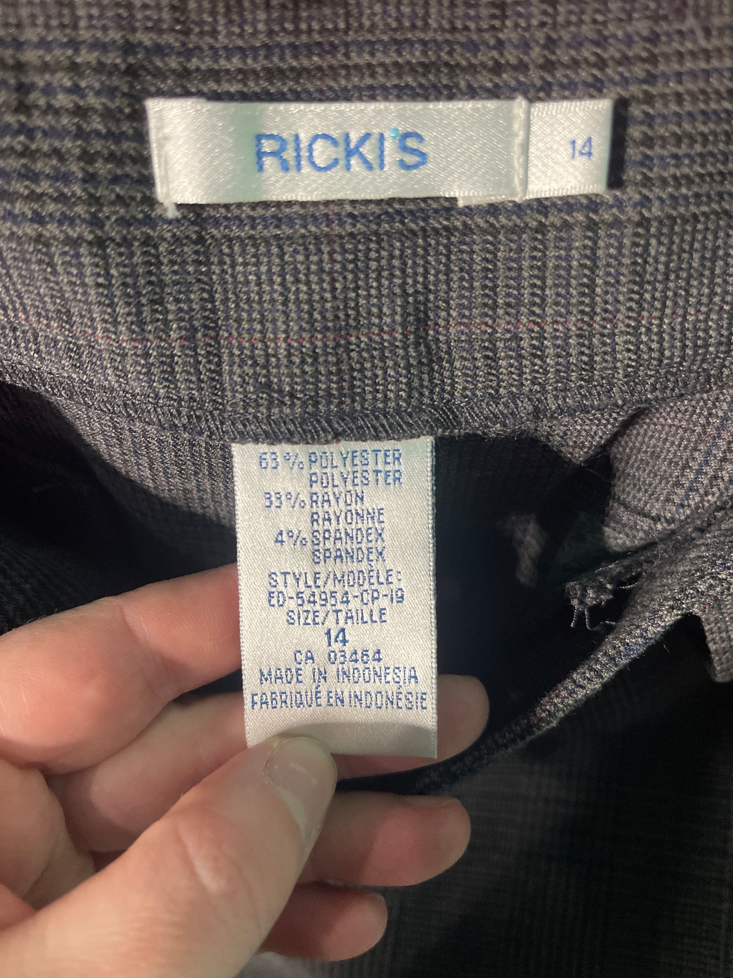 Dark Grey Plaid Capri Pants