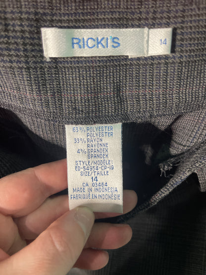 Dark Grey Plaid Capri Pants