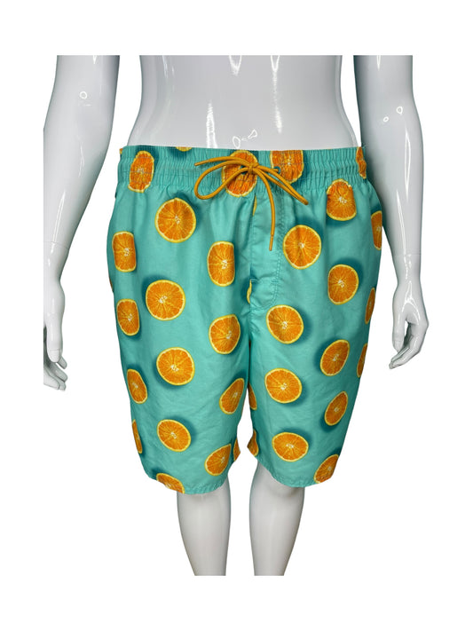 Teal & Orange Print Swimwear Shorts