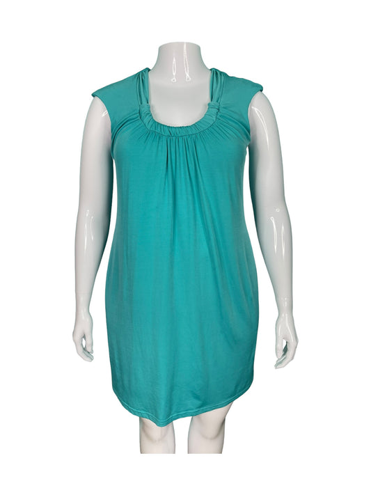 Teal Cap Sleeved Mini Dress