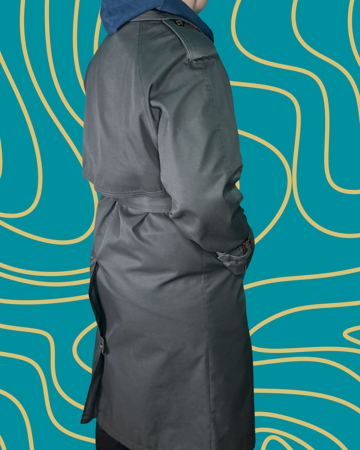 Dark Grey Button up Trench Coat