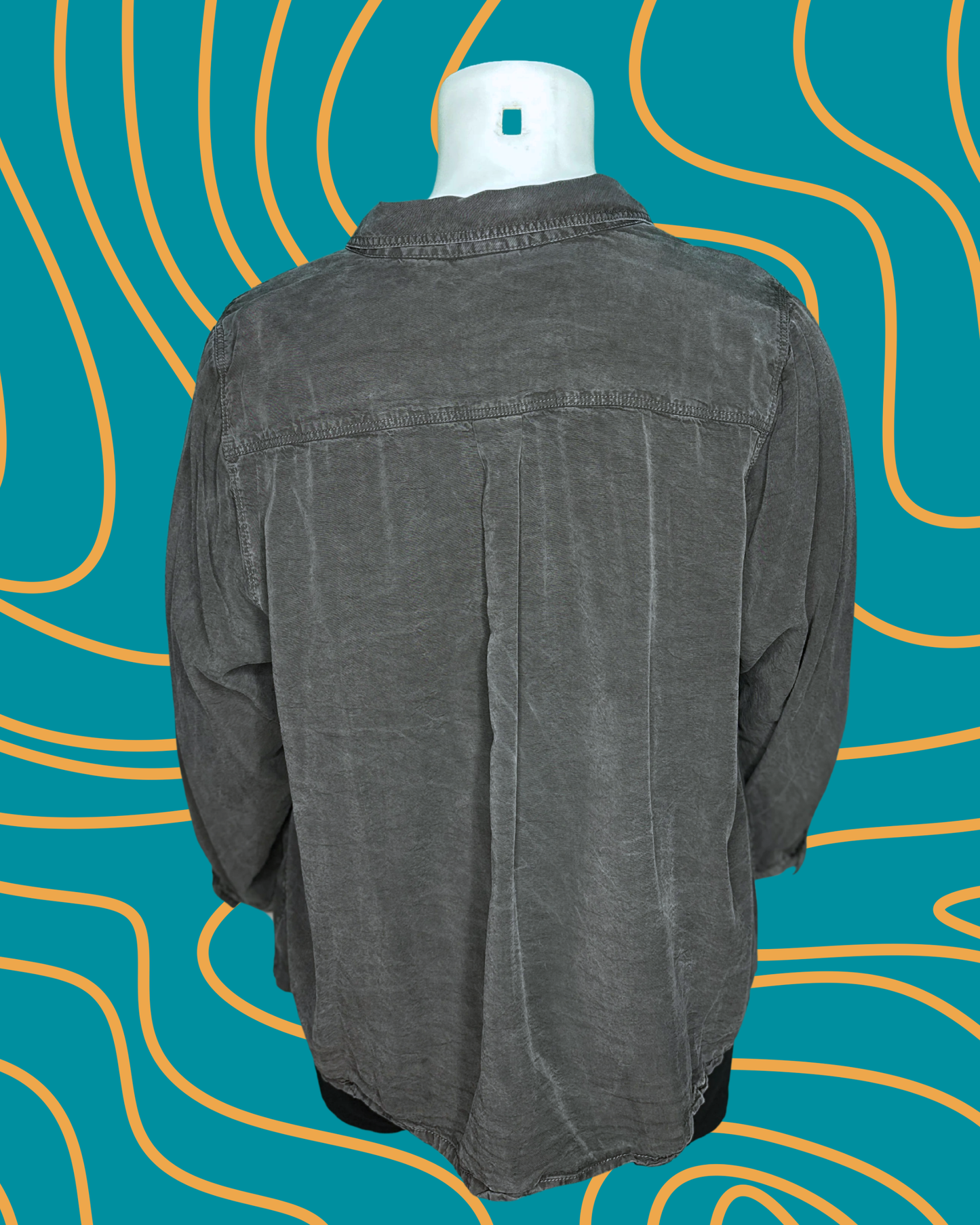 Off Black Long Sleeved Button up Shirt