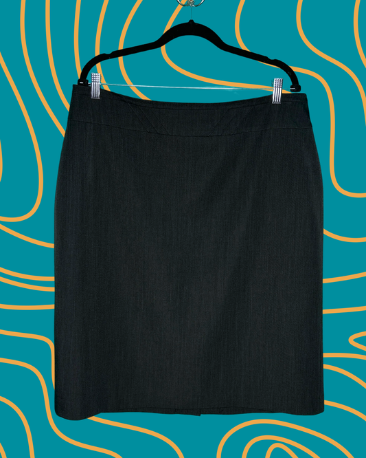 Grey Pencil Knee Length Skirt