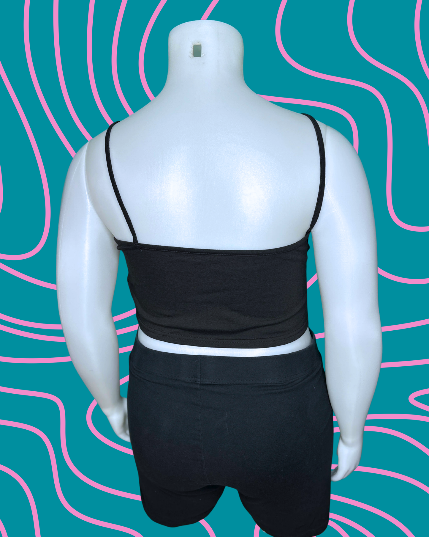 Black “cute but weird” Crop Tank Top
