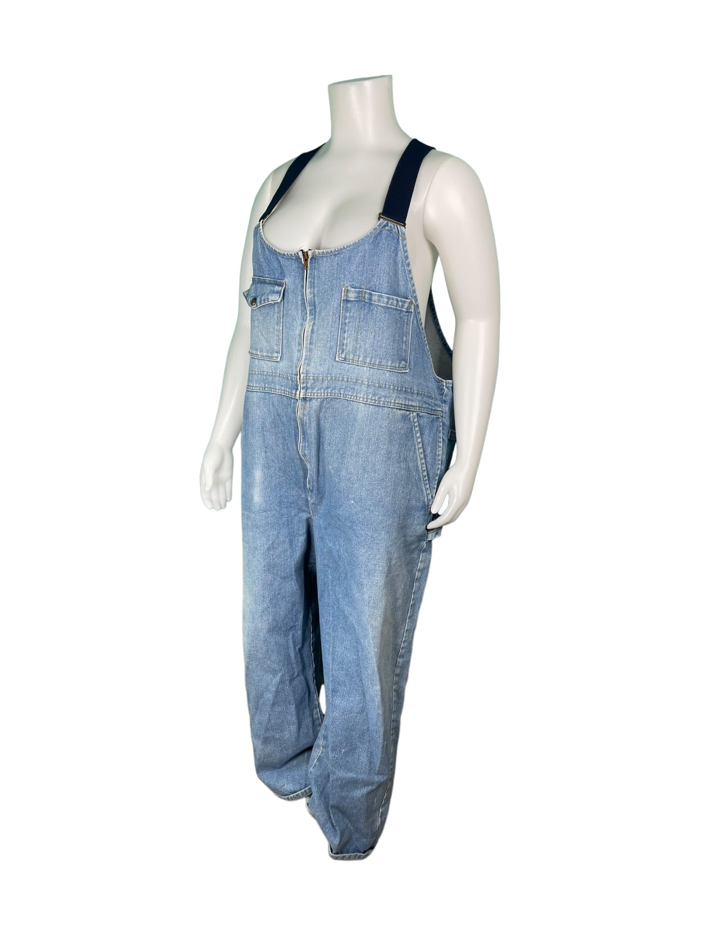 Light Blue Jean Overalls with Navy Blue Straps