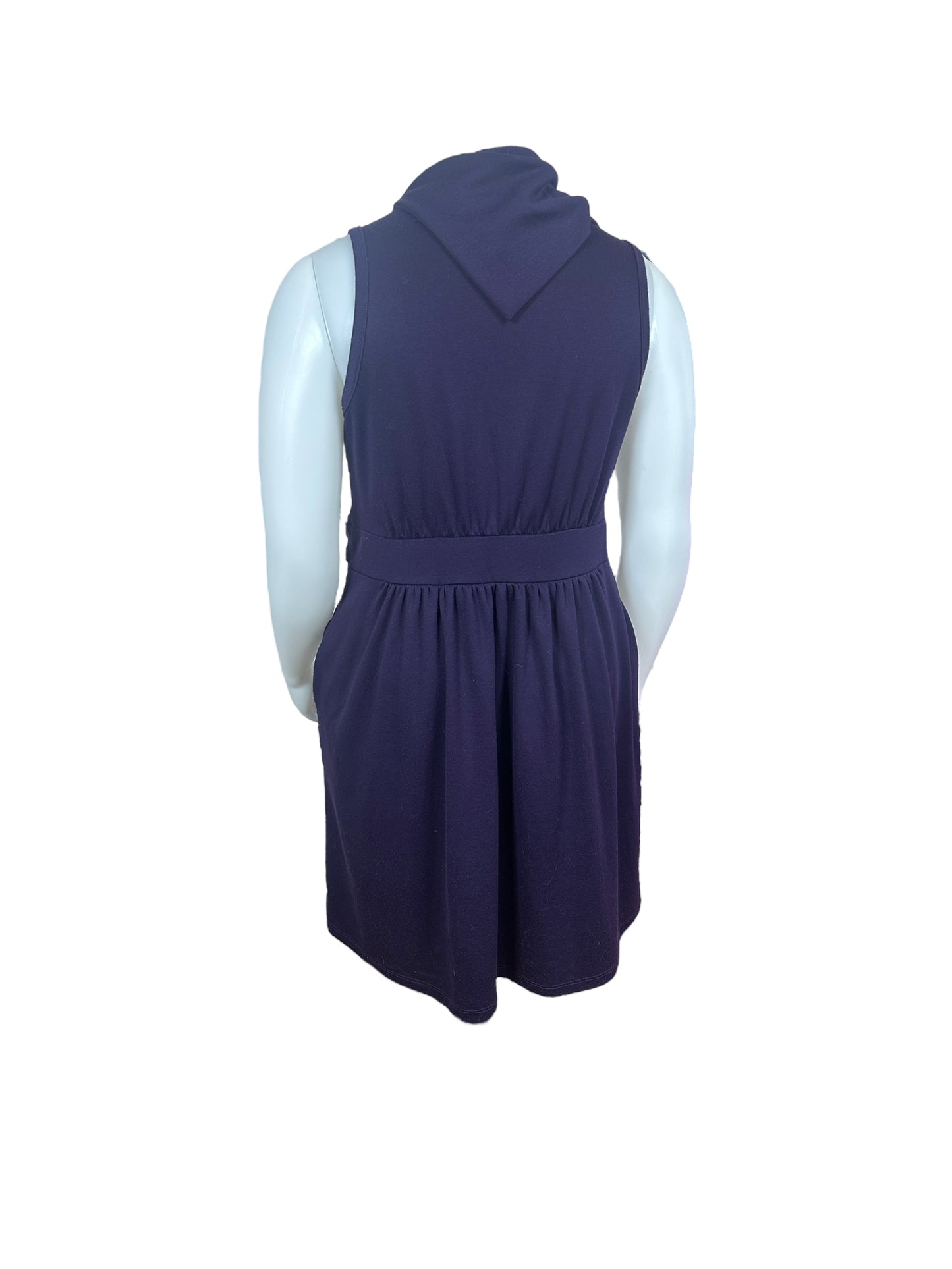 “Monteau” Purple Dress w/ Asymmetrical Neck w/ Buttons (1X)